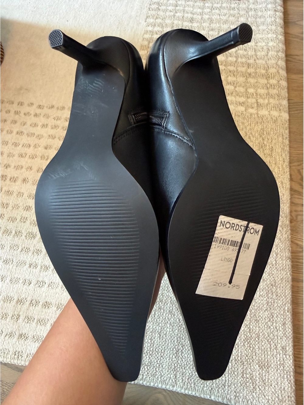 Steve Madden Black Leather Knee-High Pointed Toe Boots Size 6M - Picture 7 of 7